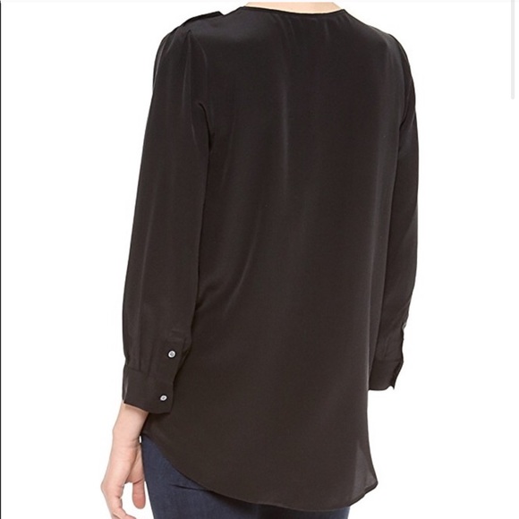 Joie Marlow Black 100% Silk Shirt in Caviar - Picture 2 of 9